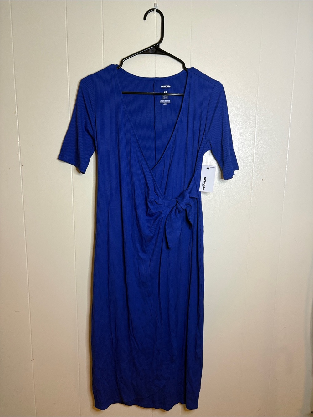 Sonoma Cobalt Blue Wrap-Style Midi Dress